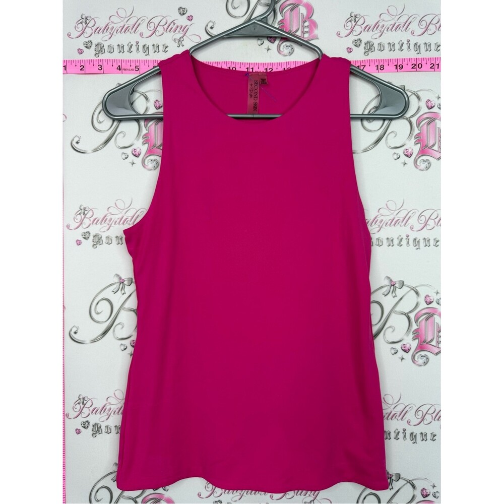 Second Skin tank top  Fuchsia Sleeveless Tank Top